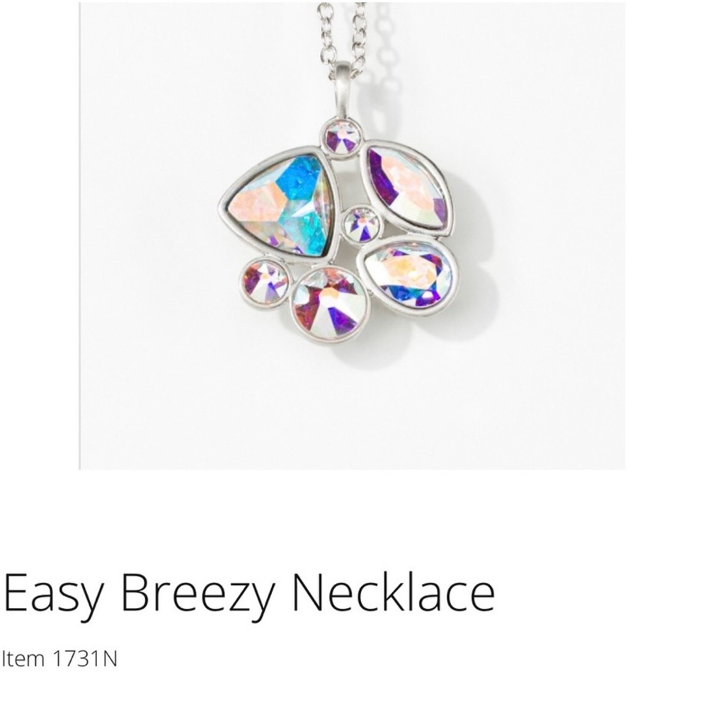 Touchstone Crystal Easy Breezy Necklace - Blue and Purple by Swarovski